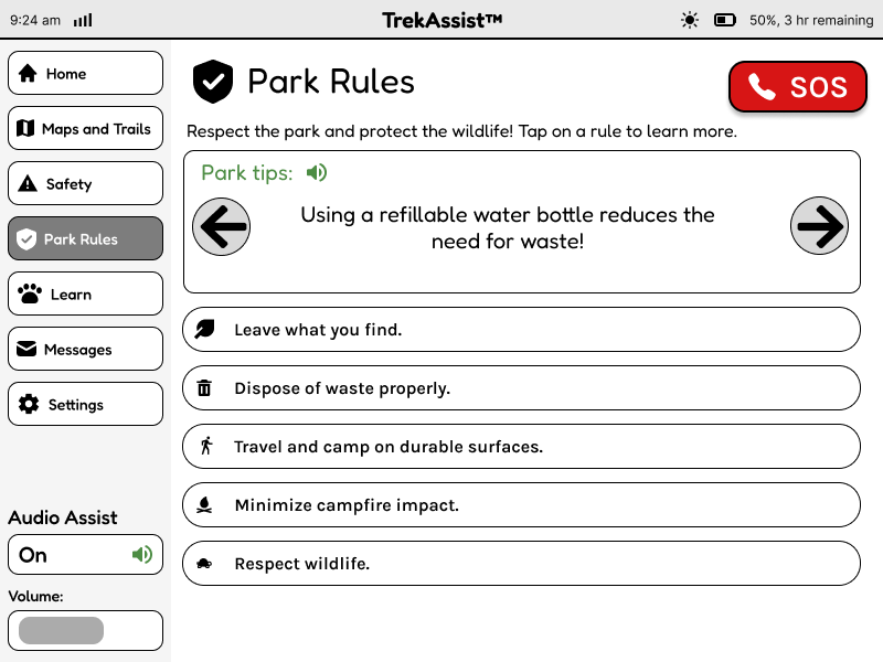 park rules wireframe