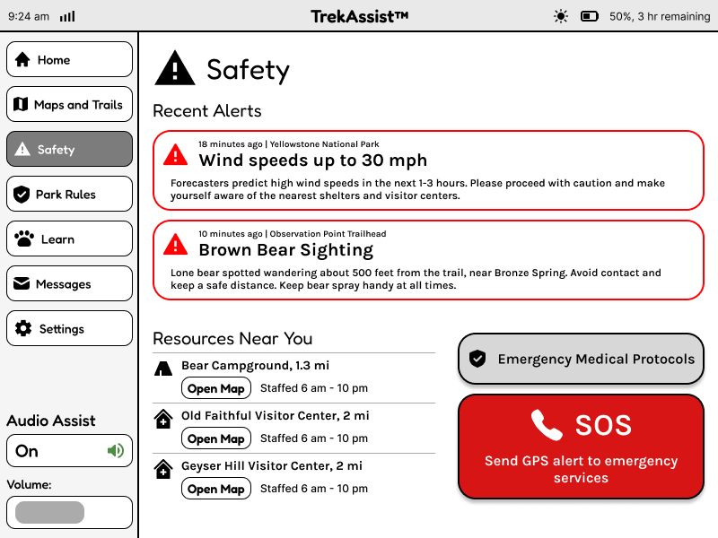 Safety guidelines wireframe